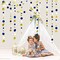 4 Set of Royal blue gold - 46 Ft Navy Blue and Gold Circle Dots Garland Royal Blue Hanging Paper Polka Dot Streamer for Birthday Wedding Bridal Baby Shower Graduations Nautical Ahoy Achor Pirate Theme Party Decorations Supplies
